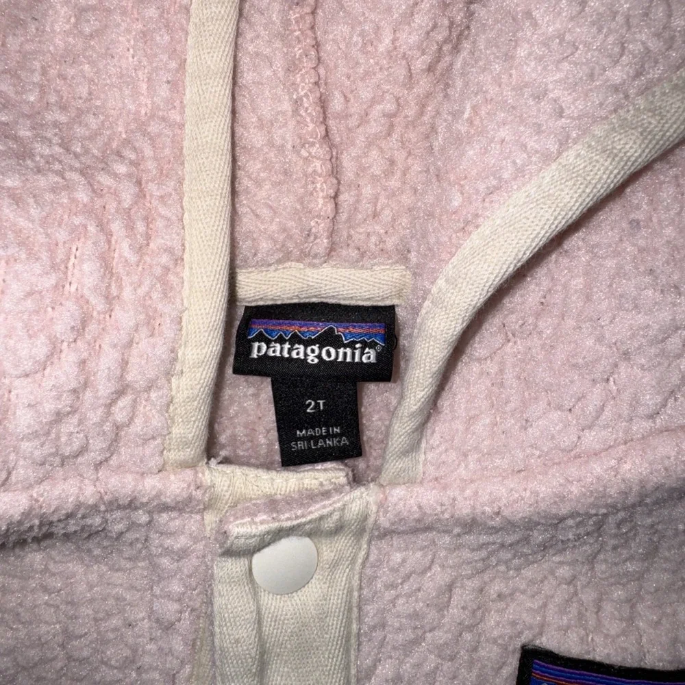 Patagonia Baby Retro Pile Fleece Jacket 2T Pink Hooded Snap Button Up